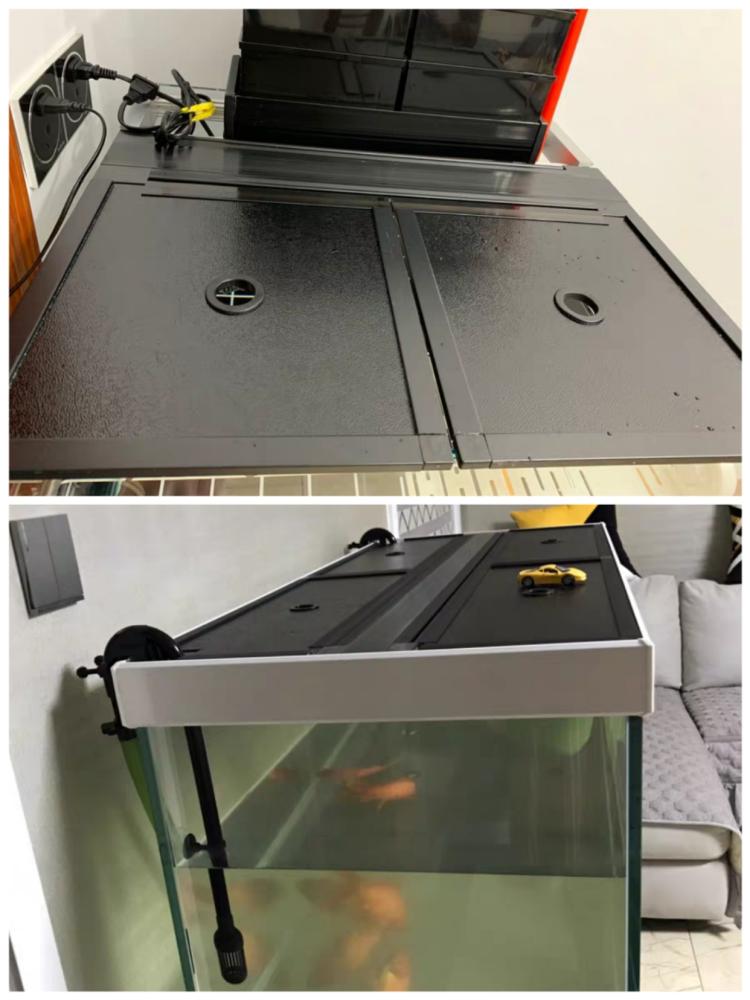 定制鱼缸盖子定制铝合金翻盖上盖定做鱼缸顶盖盖板配件龙缸带灯盖总成