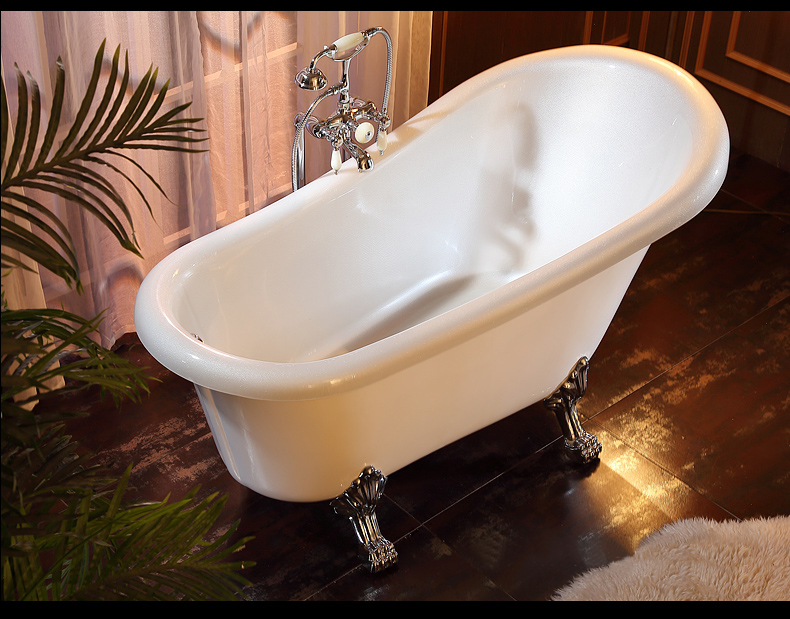 奥凌舒轻奢品牌珠光板保温易清洁独立式贵妃浴缸小户型欧式家用成人