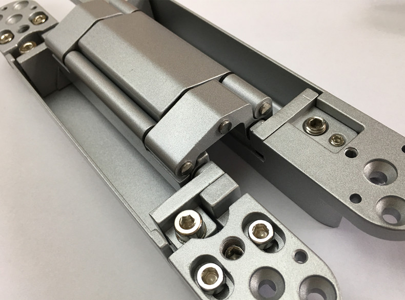 隐藏式三维可调铰链隐形门暗门木门合页折叠门房门十字暗铰 银色一只