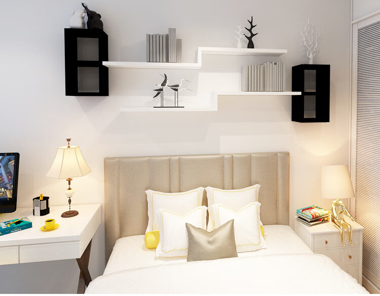 叙林客厅墙面装饰书架墙上置物架卧室床头隔板壁挂式简易收纳创意格子