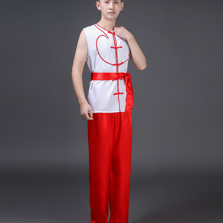 侣扁东北秧歌服中老年打鼓服演出服男陕北民族舞蹈服陕西腰鼓队服装l