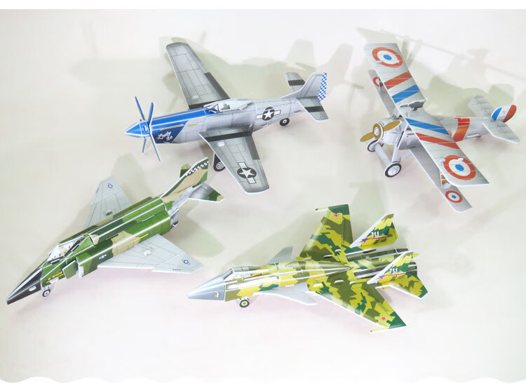 航空手工 纸质军事飞机航空模型3d立体拼图纸质手工拼装制作航天战斗