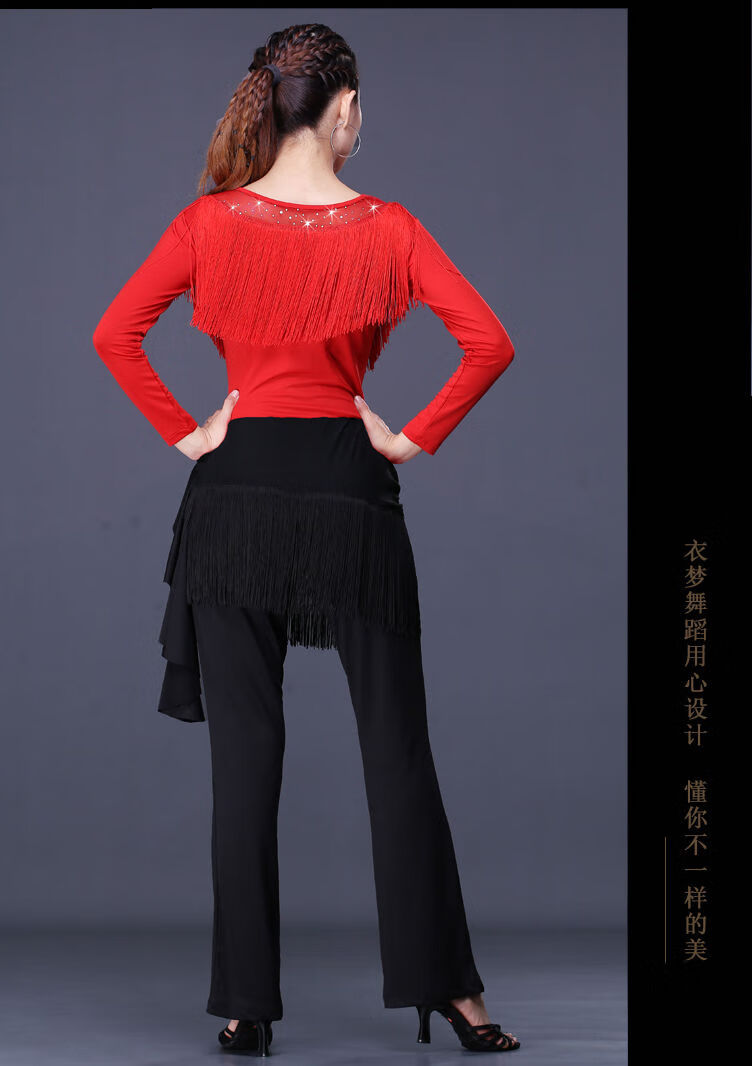 广场舞拉丁舞服装上衣女新款交谊舞国标舞练功服摩登舞蹈服跳舞衣s86