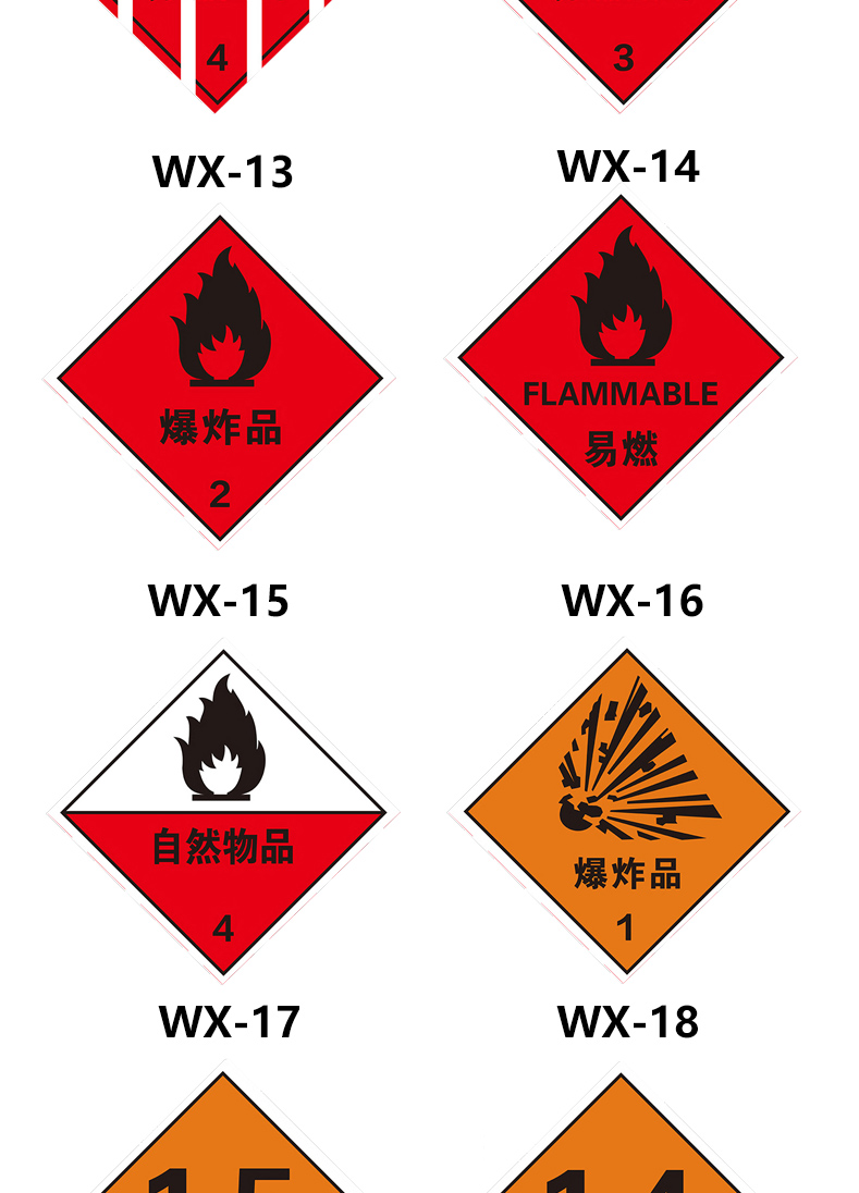 性有害腐蝕性石棉不燃氣體標籤危險化學品標識標誌牌貼wx165張20x20cm