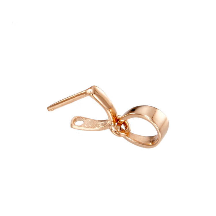 旬谨纪18k金吊坠扣头18k坠扣吊坠扣白金玉佩卡扣加厚小光面小号斜孔