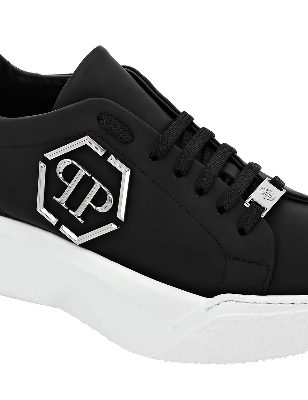 philippplein菲利浦普兰男士金属标识牛皮休闲运动鞋msc265801白色39