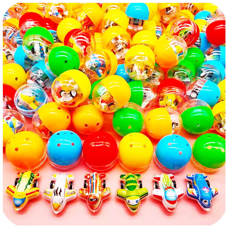 扭蛋玩具儿童礼品玩具回力汽车扭蛋机拼装椭圆形扭蛋回力汽车扭蛋100