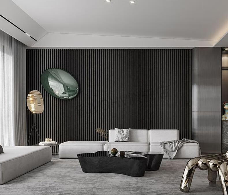 现代简约实木格栅条电视背景墙长城板护墙板装饰板格珊条隔墙隔栅木