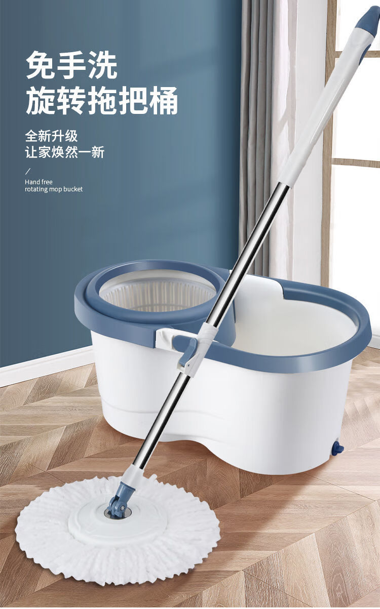 托帕家用拖把瓷砖专用旋转拖把免手洗加厚桶拖布墩布拖地神器一拖净