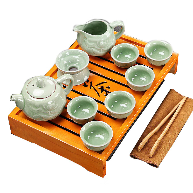 茶杯 陶瓷一套功夫茶具套装家用小套旅行茶盘紫砂茶杯陶瓷茶壶简约茶