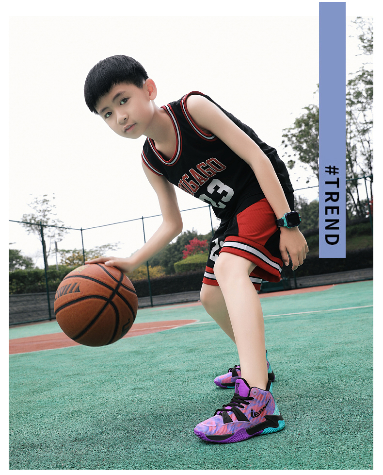 鸿星尔克男童篮球鞋夏季新款儿童透气aj运动鞋中大童小学生球鞋春秋