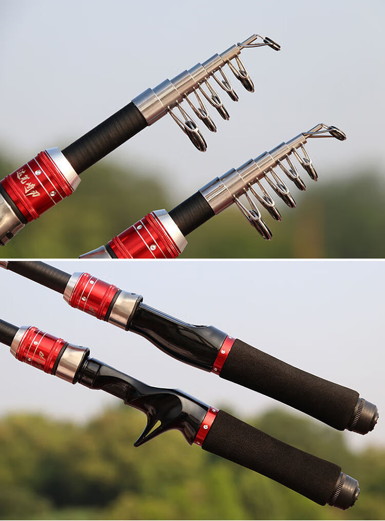 迷你伸缩路亚竿套装便携振出式路亚杆超短小海竿路亚钓鱼竿全套右柄21