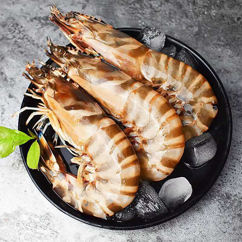 斑节虾新鲜特大超鲜活大九节虾速冻海鲜法拉尔特300g装46只精品竹节虾