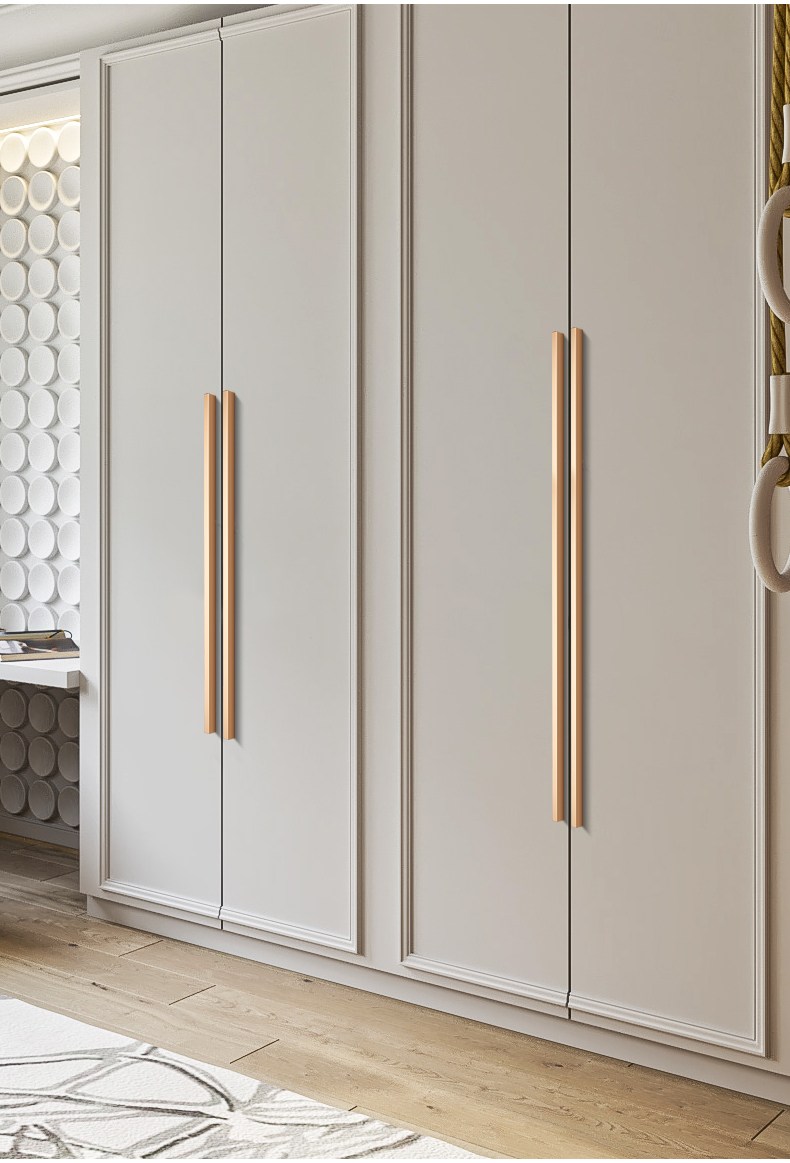 柜门拉手黑色加长衣柜抽屉柜子门把现代简约金色衣橱柜门把手9202ns