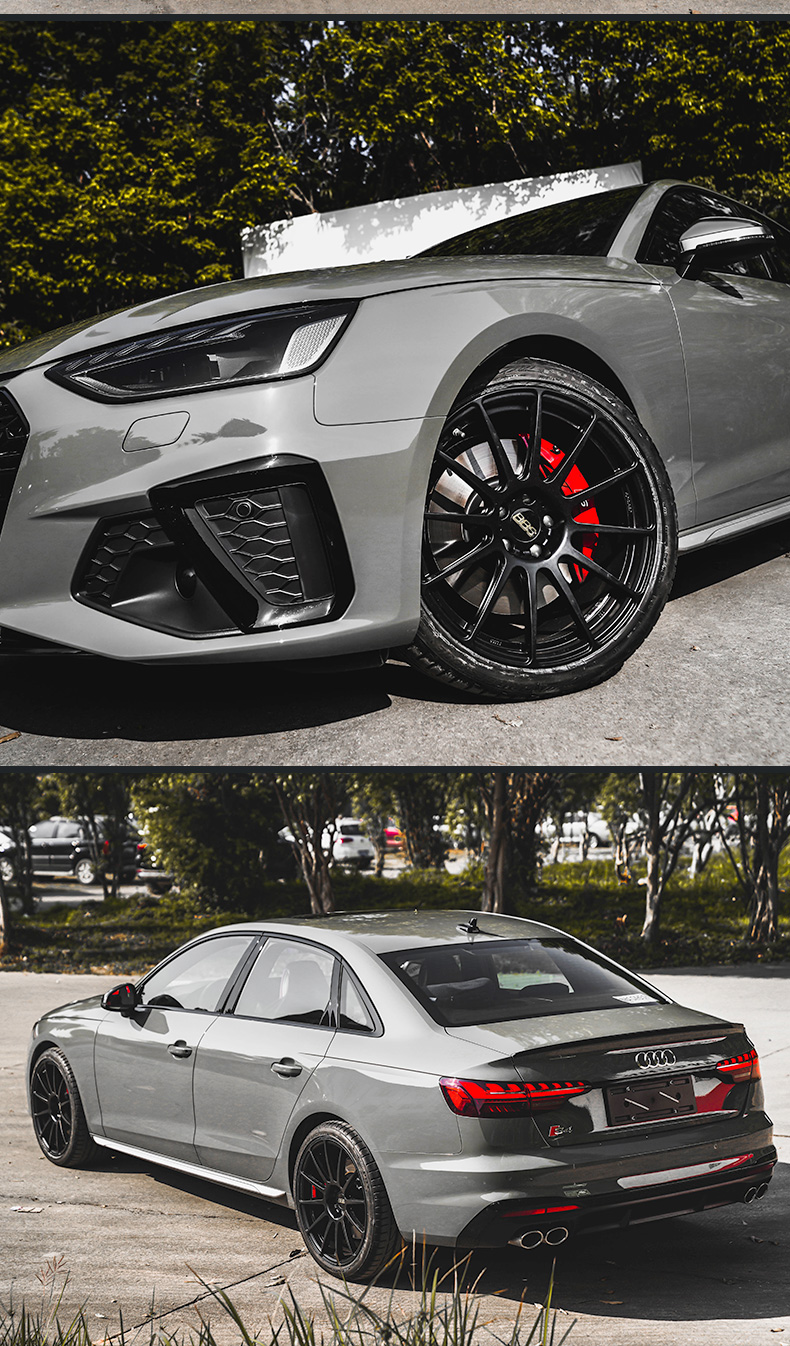 2021款奥迪a4l外观改装中网框前脸黑武士装饰黑色车窗饰条配件s42021