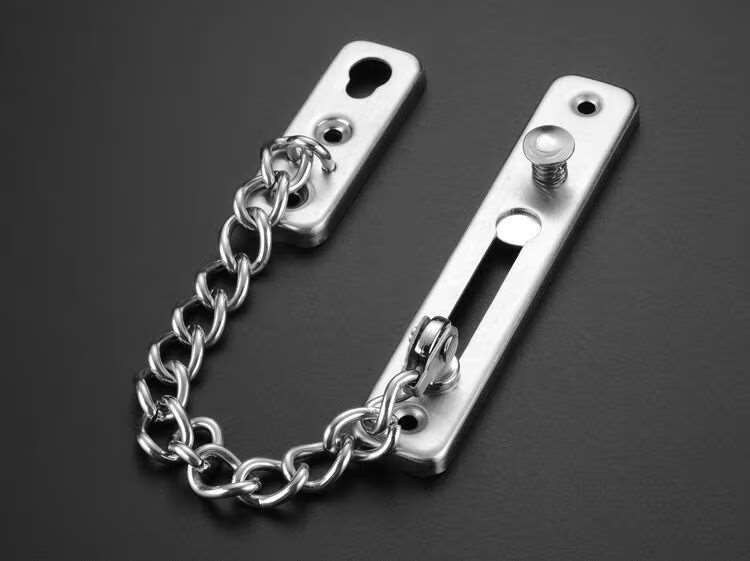 加厚防盗链门链防盗扣锁扣门栓门锁安全链条不锈钢酒店宾馆反锁链浅