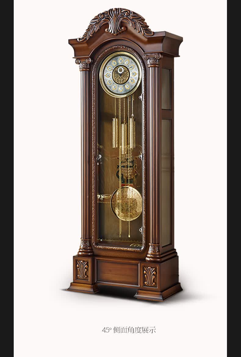德国赫姆勒机械落地钟欧式别墅立式客厅座钟中式复古美式摆钟古典2022