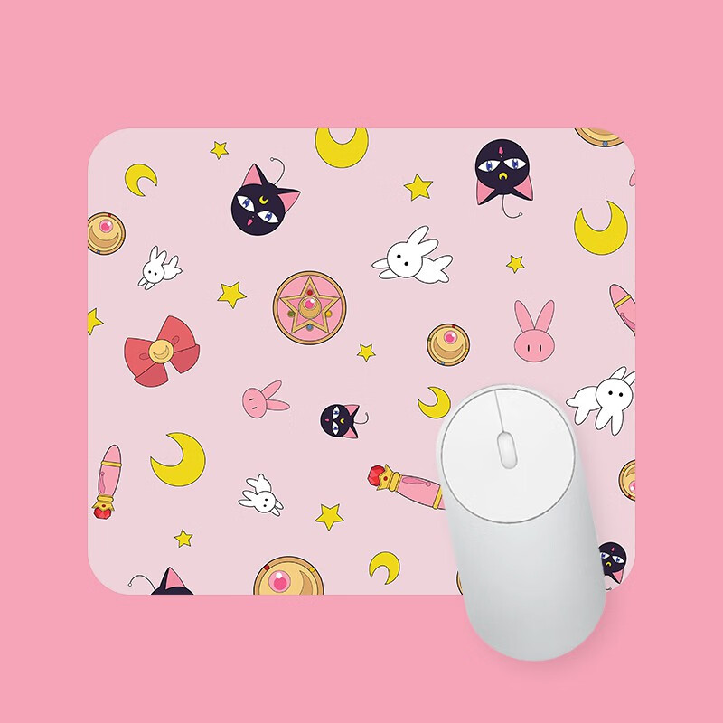 粉色鼠标垫可爱女生卡通美少女战士游戏创意电脑防水办公桌防滑垫d003