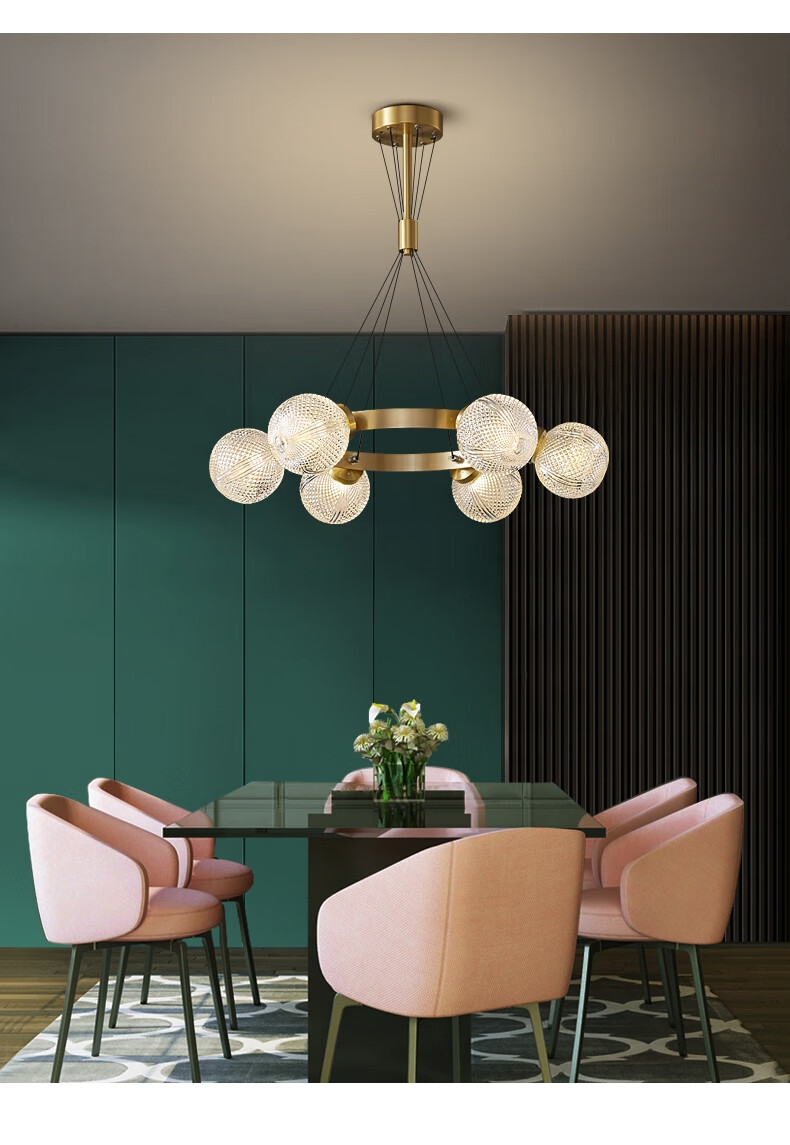 春意照明北欧后现代轻奢客厅灯餐厅卧室别墅小户型纯铜2021年新款全铜