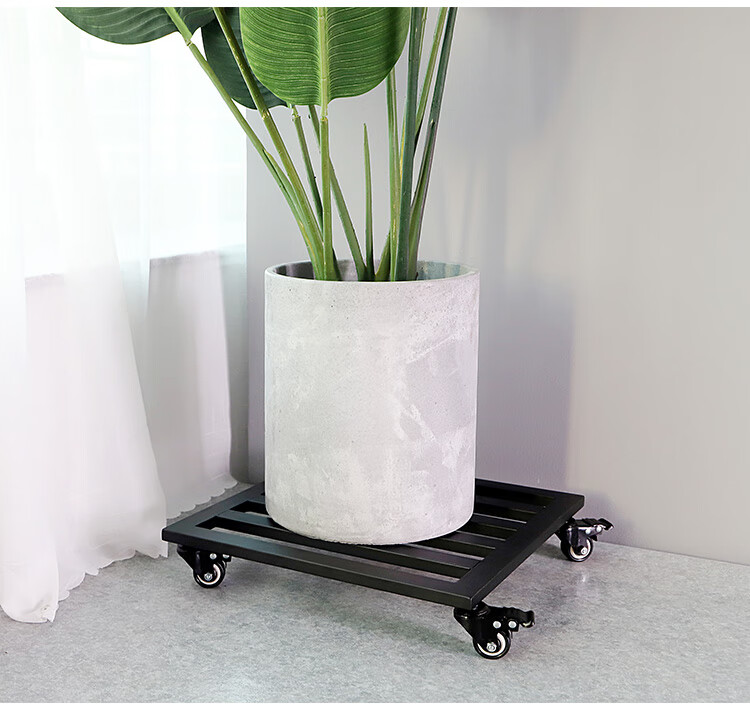 花盆底座铁艺室内铁艺加厚可移动托盘室内盆景架子落地式花架带万向轮
