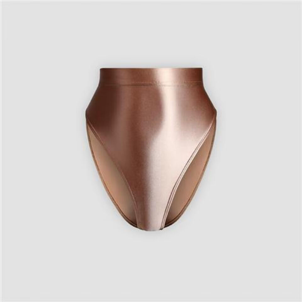 【】女通用内裤弹力紧身丝滑光泽女舍宾形体操内裤穿高叉三角裤包臀裤