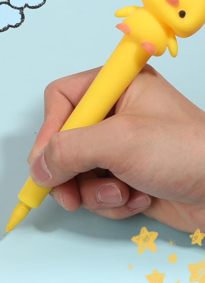 减压笔软绵绵捏捏乐笔发泄解压笔弹黑中性笔网红可爱小粉猪1支