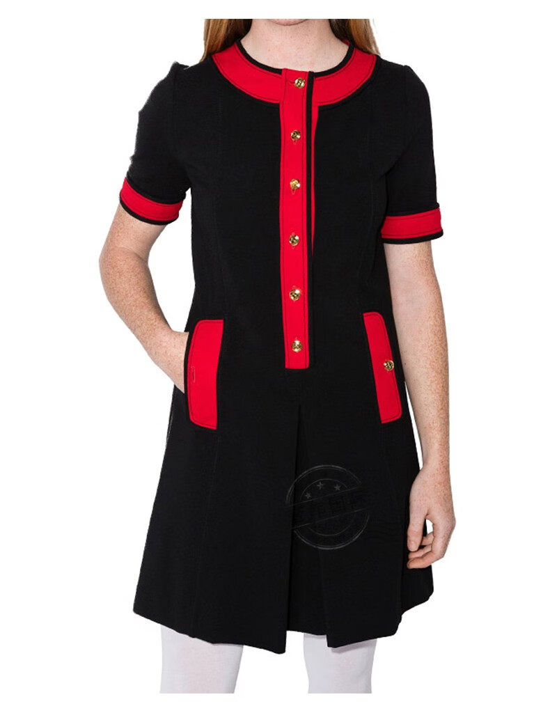 gucci古驰女士时尚针织圆领短袖连衣裙671700 x7c07 1069 黑色 s