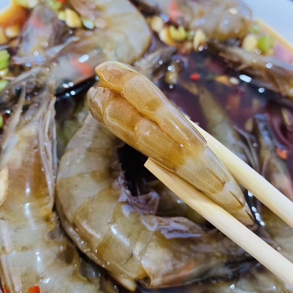 黎麦跃堡生呛大虾腌虾酱大虾新鲜对虾新鲜白虾 顺丰空运 一罐夹馅虾一