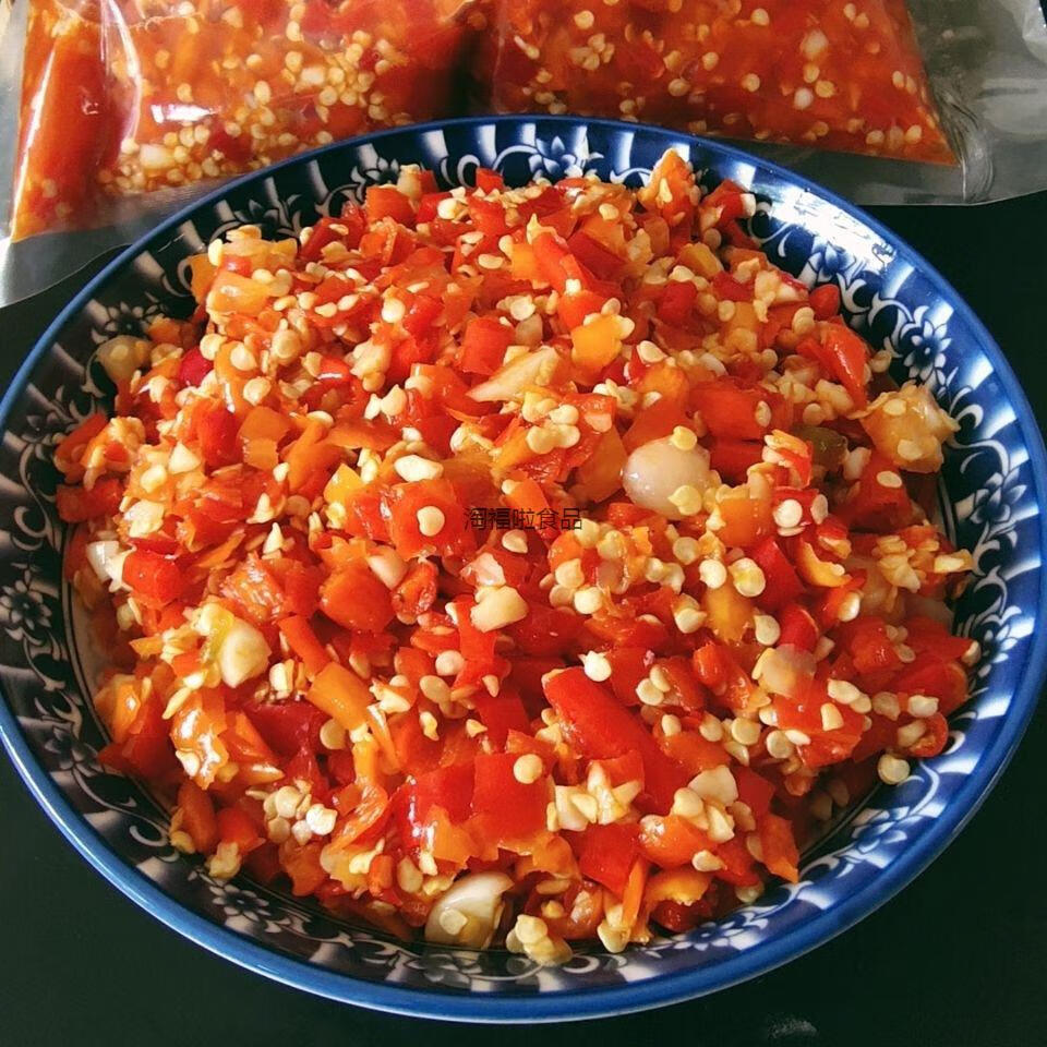 蒜蓉辣酱香辣酱鱼头剁椒下饭酱辣酱 特辣红小米辣剁椒3斤1包【图片