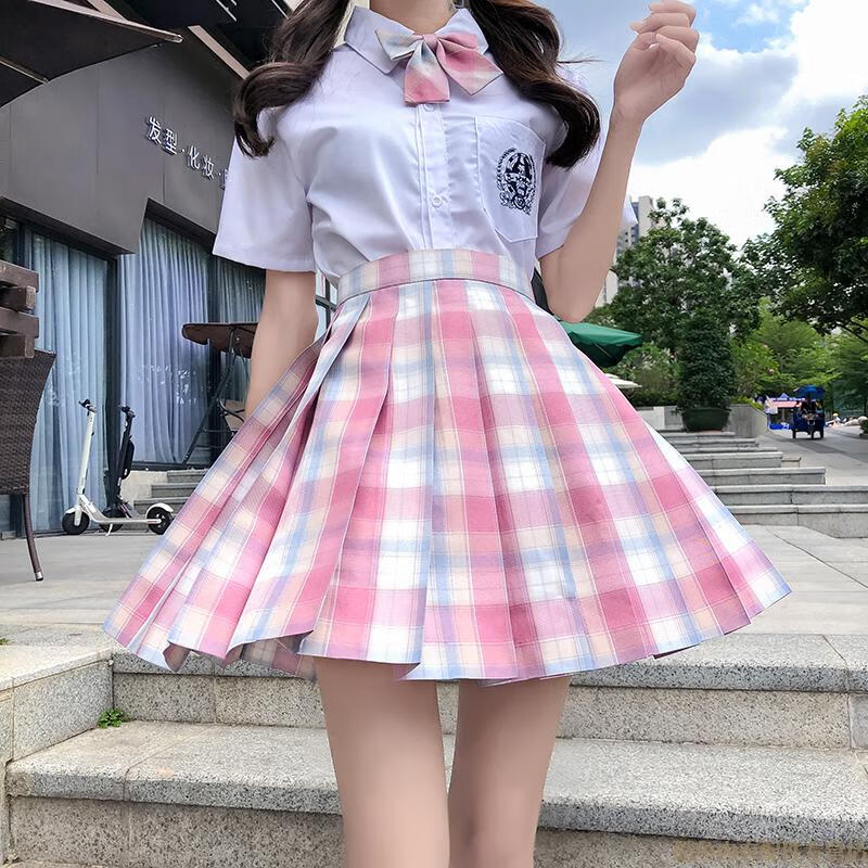 日系jk制a服裙校服套裝全套夏季水手服百褶裙學院風學生校服格裙女