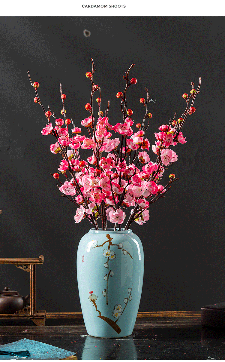 梅花仿真花腊梅假花摆设客厅摆件装饰红梅干花束中式插花 一剪梅(大