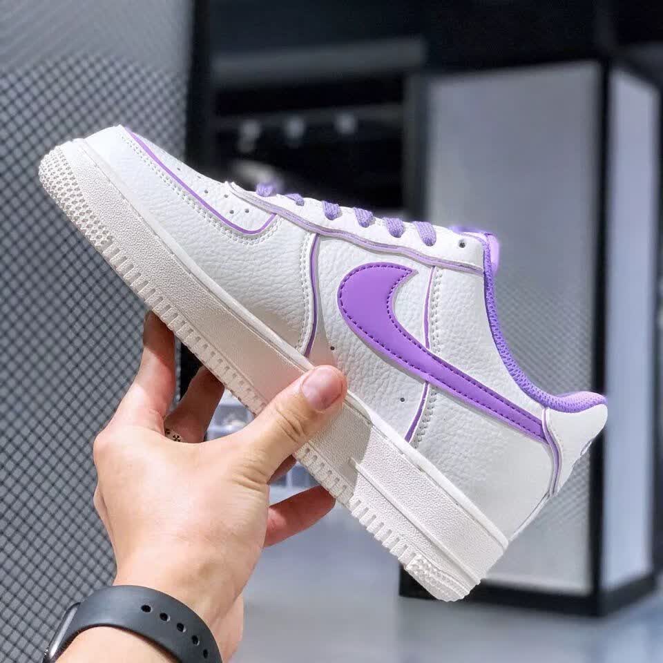 【莆田现货】af1空军一号force107low米白紫炫彩夜魔侠低帮男女休闲