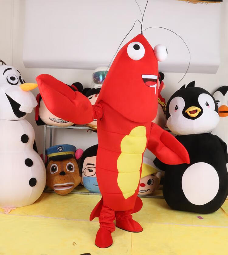 咚憬 可穿戴小龙虾玩偶卡通服发传单头套企业吉祥物定制人偶表演出