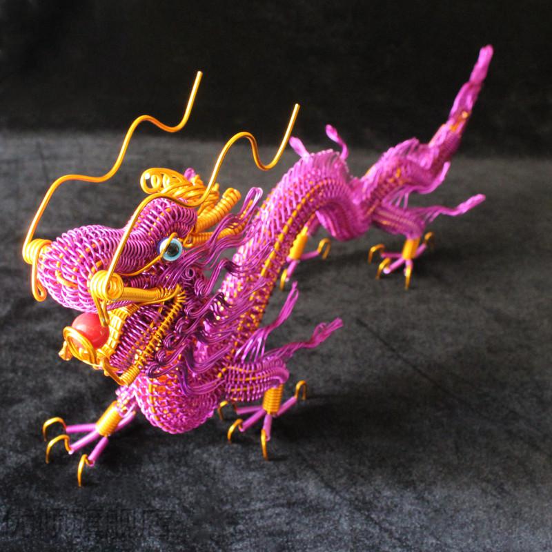 【现货闪发】特色手工艺品 铝线编织中国龙模型金属铁丝diy民族风创意