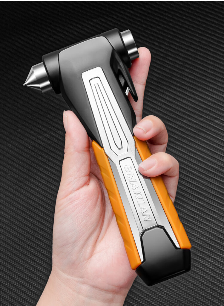 工业级汽车安全锤钨钢逃生锤消防玻璃破窗器车载应急车用救生锤子 黑