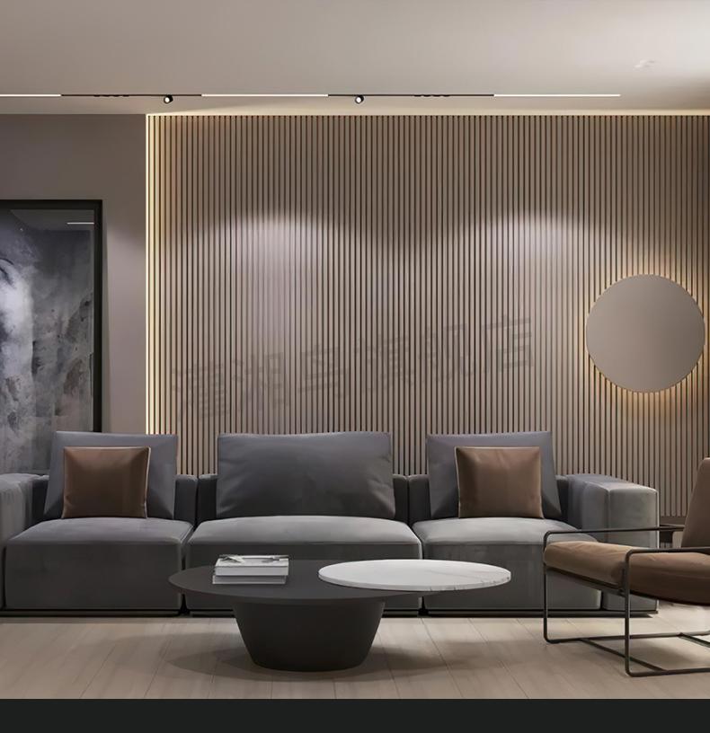 2022新款 实木格栅板抖音网红木饰面格栅半圆格栅板凹凸小长城板电视