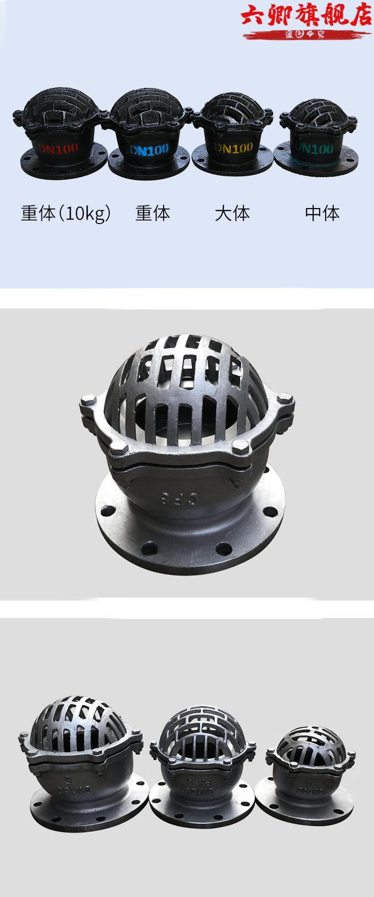 定制h42x2510法兰底阀单向阀铸铁水泵止回阀不锈钢底阀dn40506580白色