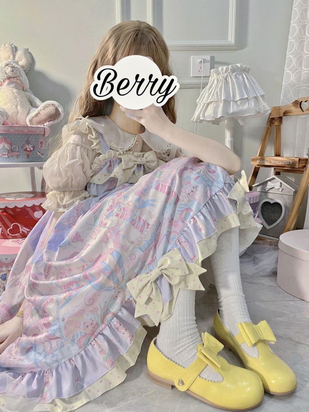 京选品质实拍洛丽塔甜美软妹裙子现货lolita萌幻游乐园可爱jsk吊带纯