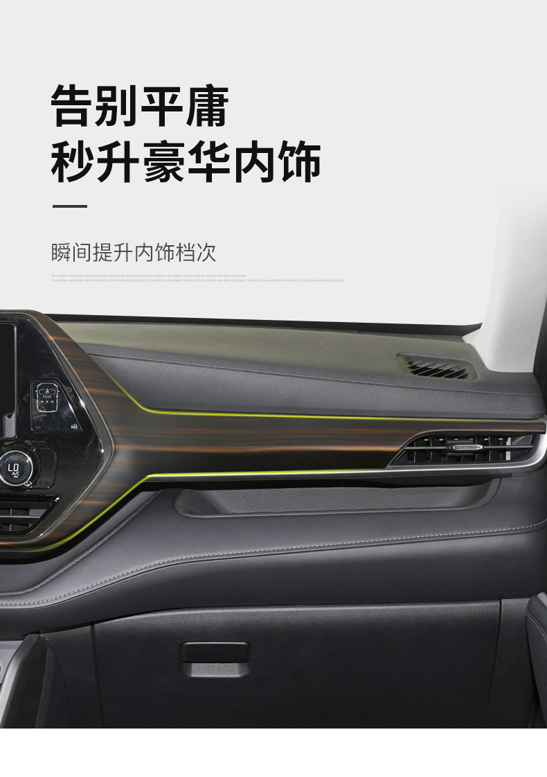 老枝毫适用22款新汉兰达桃木纹内饰改装丰田汽车用品面板配件升级内