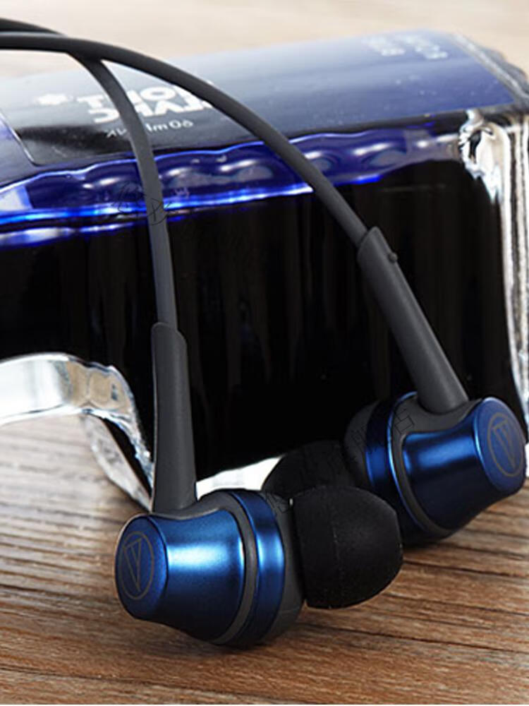 现货速发铁三角athckr50is耳机入耳式l型弯插头粗线耐用手机通话线控