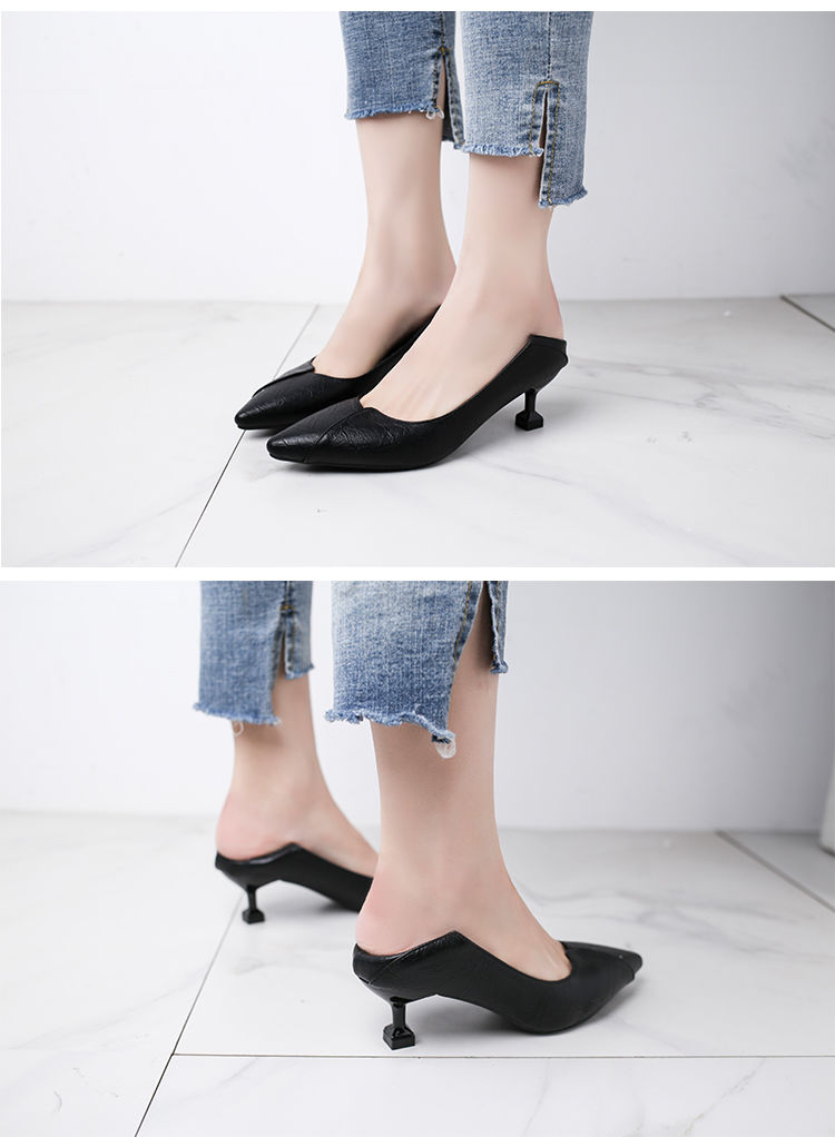 cm工作鞋女银行酒店职业上班鞋女酒杯跟百搭黑色软聚氨酯单鞋黑色3cm