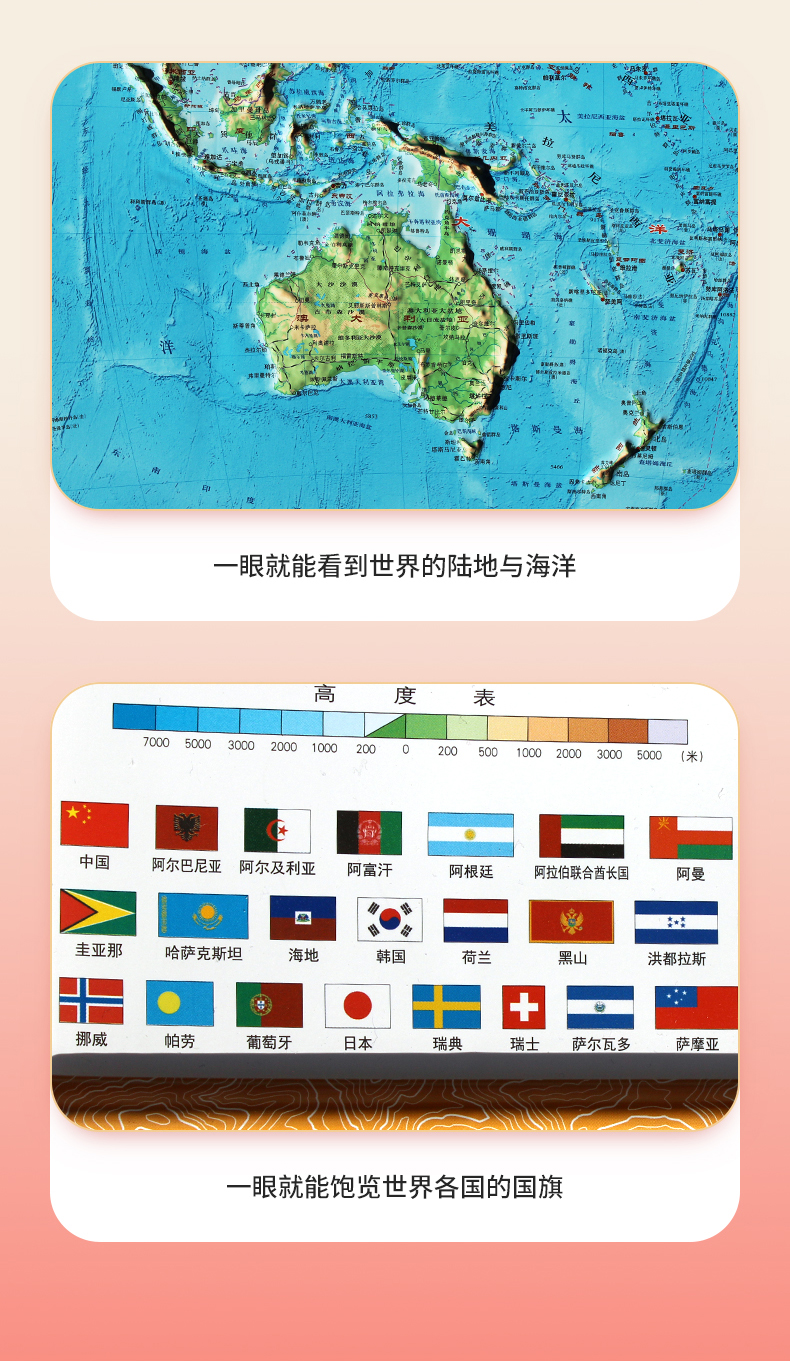 立体浮雕地图精雕版2021年新版中国地形世界地形图1108米立体地图3d