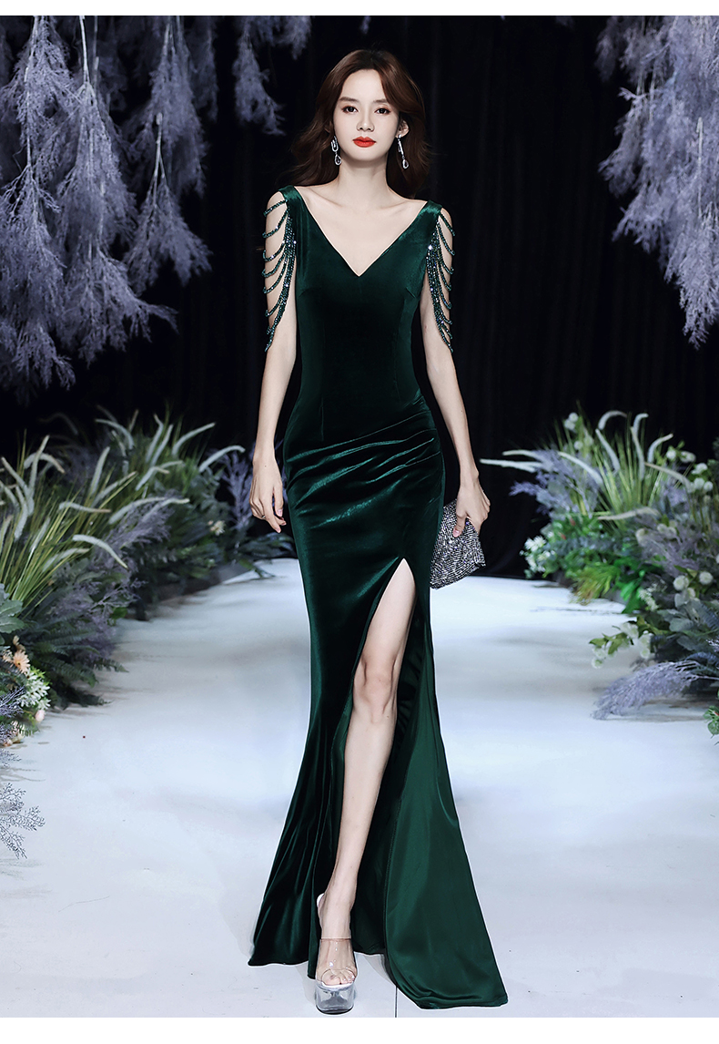 皮尔卡丹轻奢高档女装宴会晚礼服裙女2021新款夏季高级轻奢小众高端