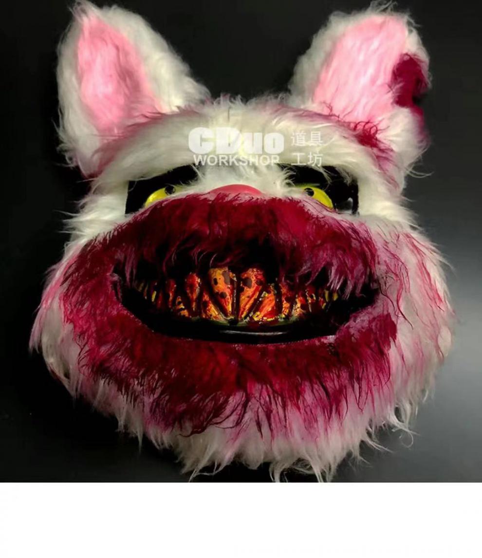 现货直发ns兔子血腥面具抖音同款毛绒cos恐怖熊杀手兔化妆舞会派对