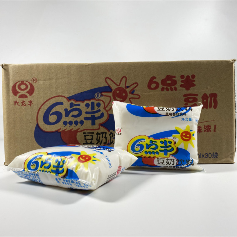 年货送礼6点半豆奶饮料经典儿时原味早餐奶六点半怀旧饮料180ml袋豆奶
