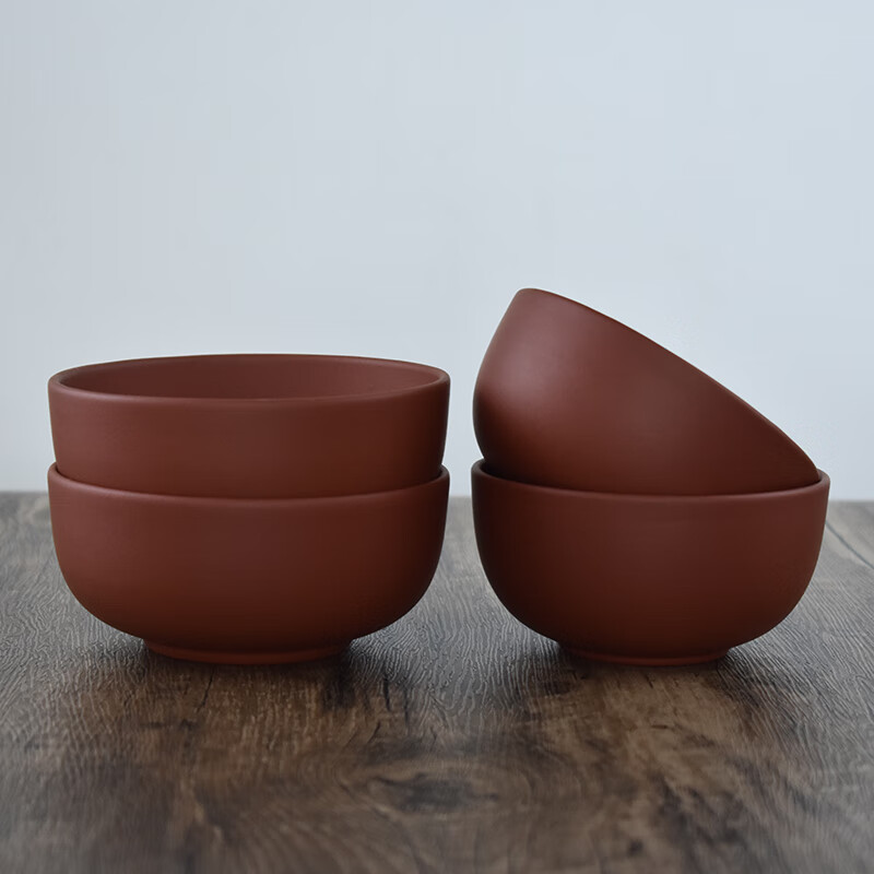 正宗宜兴原矿紫砂碗蒸米饭蒸鸡蛋宝宝专用饭碗无涂层无釉孕妇汤碗清水