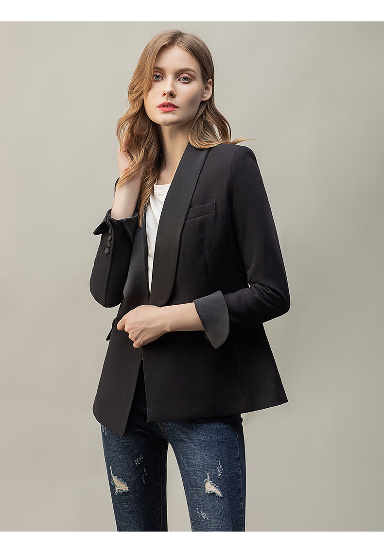 法曼努休闲职业装女正装套装英伦风高端时尚黑色西装套裤气质上班工作