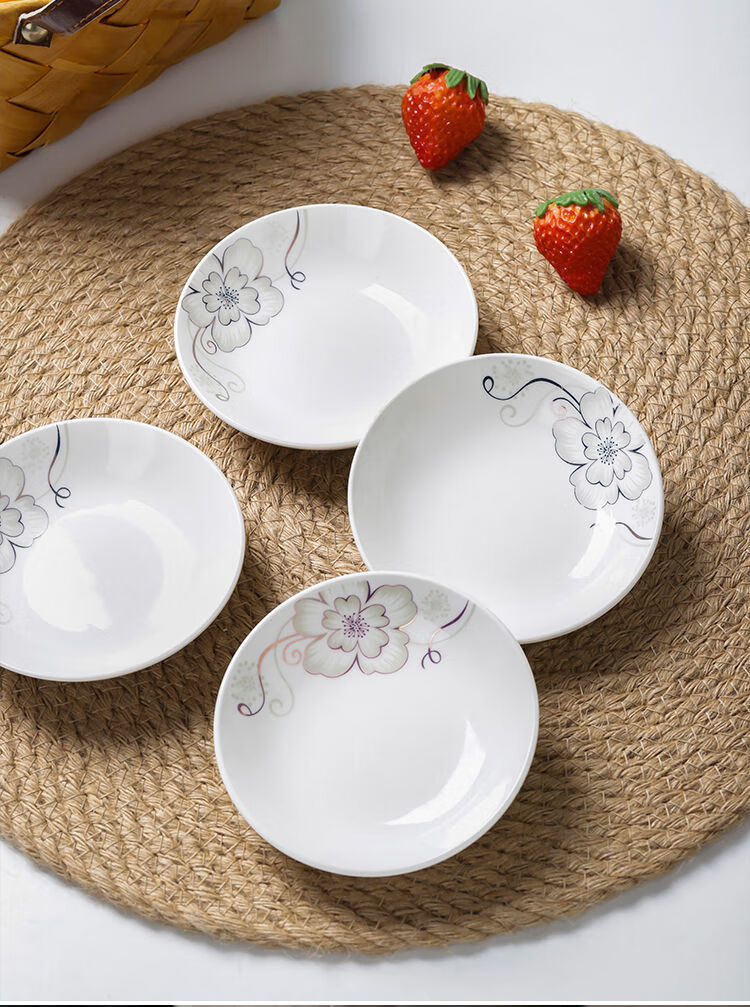 610个4英寸味碟瓷碟子家用陶瓷餐具小碟子酒店圆形酱醋调料碟子纯白10