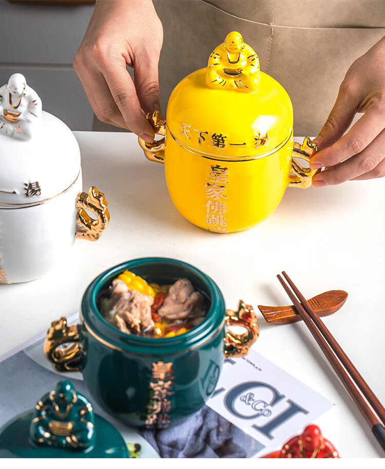 2022新款佛跳墙容器 佛跳墙炖盅一人份瓷罐炖瓦专用罐容器罐子餐具
