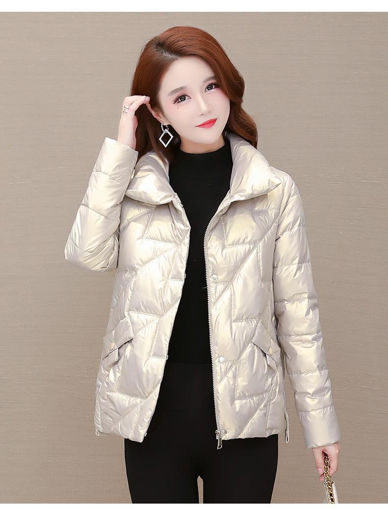 冬季棉服女保暖亮面棉服女短款2021年冬装新款保暖小个子棉衣小棉袄